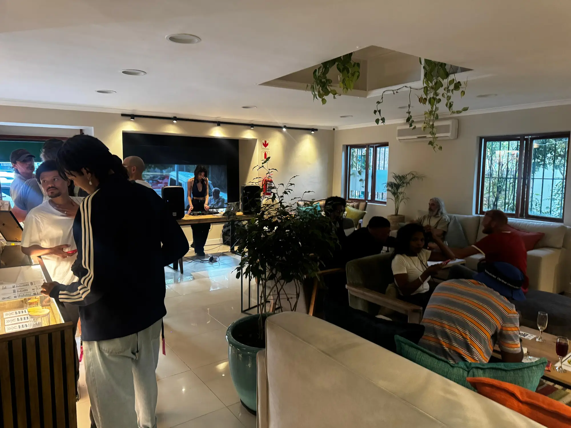 A DJ set by the window during a launch session at High Tea